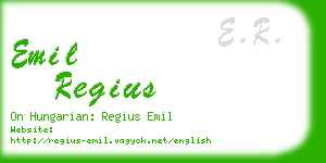 emil regius business card